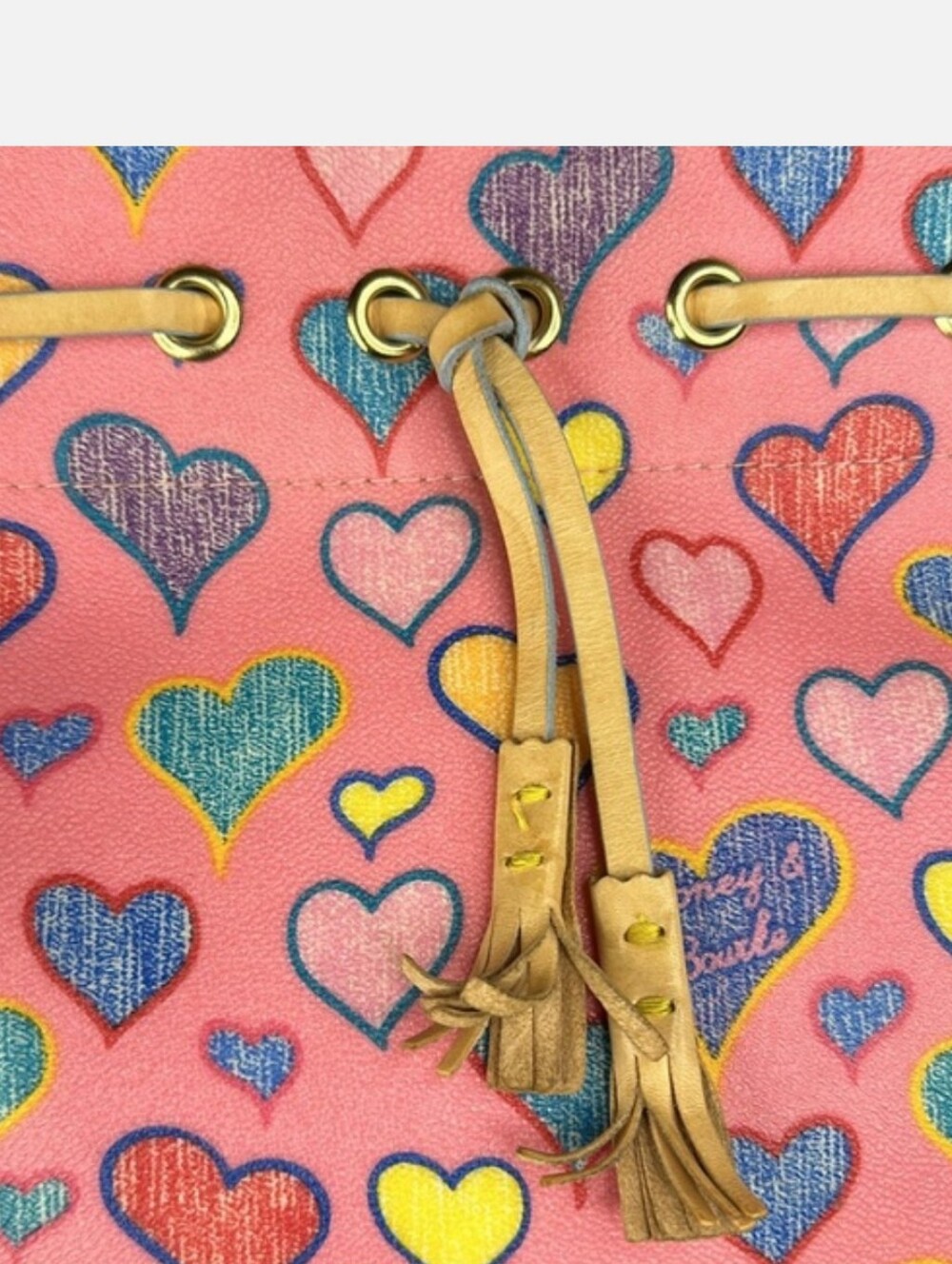 Dooney & Bourke Pink Heart-Print Tote - Picture 9 of 14